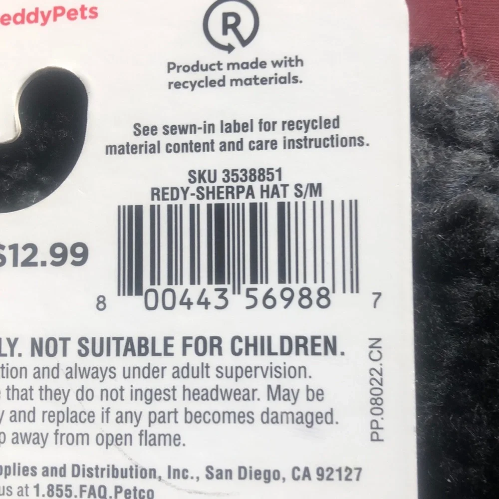 NWT Sherpa Reddy Hat Cap Dog S/M